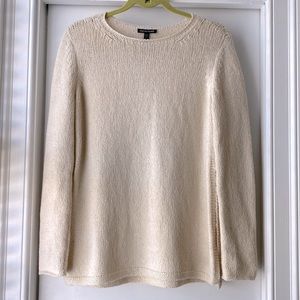 Eileen Fisher boat next tunic, off white, long side vents, xxs (fits like xs)